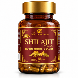 Shilajit Capsules | Energy & Stamina Support | Pack of 60 Veg Capsules | Dr. Pushp's Arogyam Ayurvedm