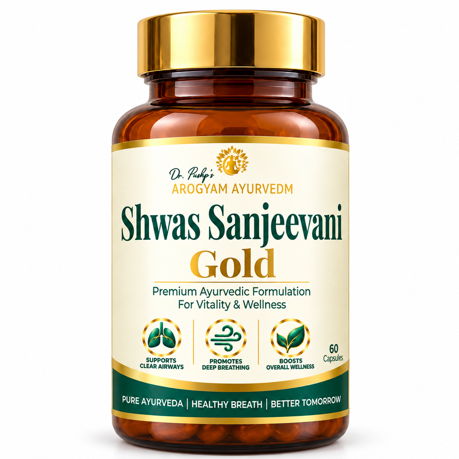 Dr.Pushp Arogyam Ayurvedm Shwas Sanjeevani Gold