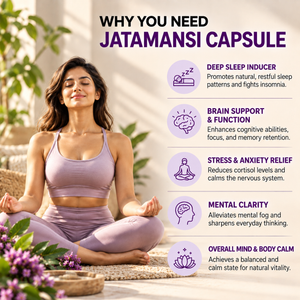 Jatamansi Capsules | Calm Mind & Restful Sleep Support | Pack of 60 Capsules | Dr. Pushp's Arogyam Ayurvedm
