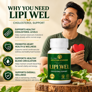 Lipi Wel Capsules | Heart & Cholesterol Wellness Support | Pack of 60 Capsules | Dr. Pushp's Arogyam Ayurvedm
