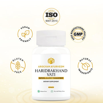 Dr. Pushp's AROGYAM AYURVEDM HARIDRAKHAND TABLET | Anti-inflammatory and Anti Histamine| Helps in allergic reactions on the skin